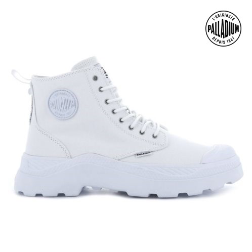 Palladium Pallakix Hi Canvas Men's Boots White | UK O638-TBI